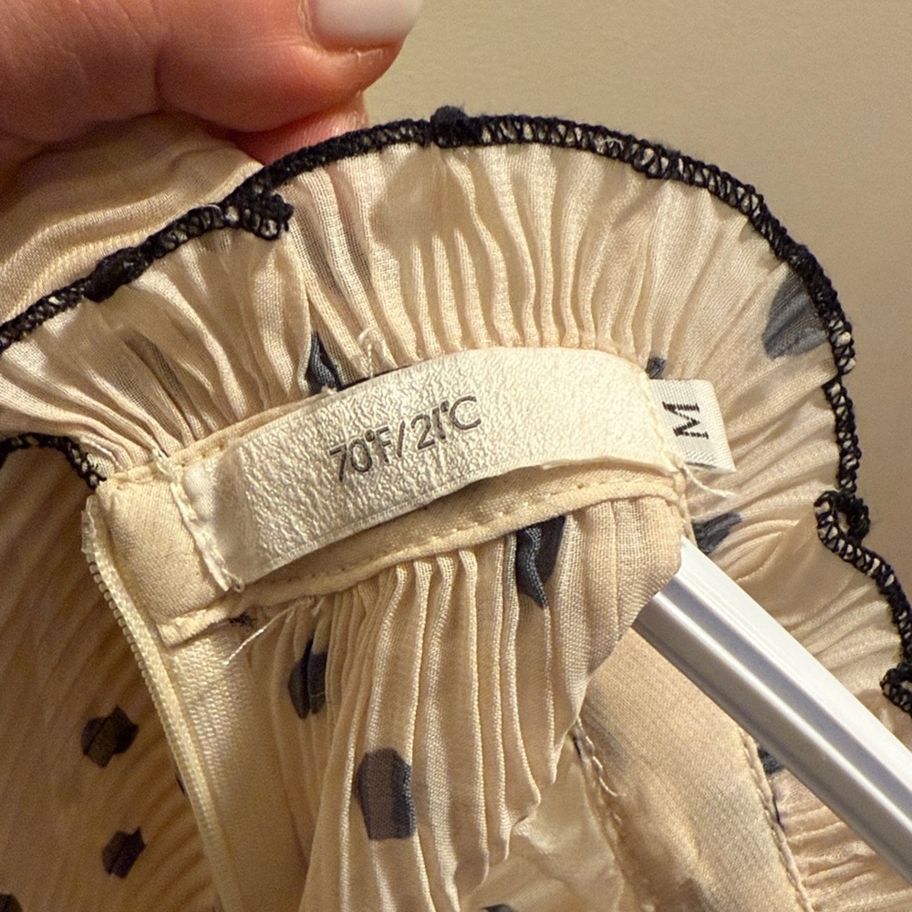 70/21 Black Polka Dot Pleated Blouse - Picture 6 of 7